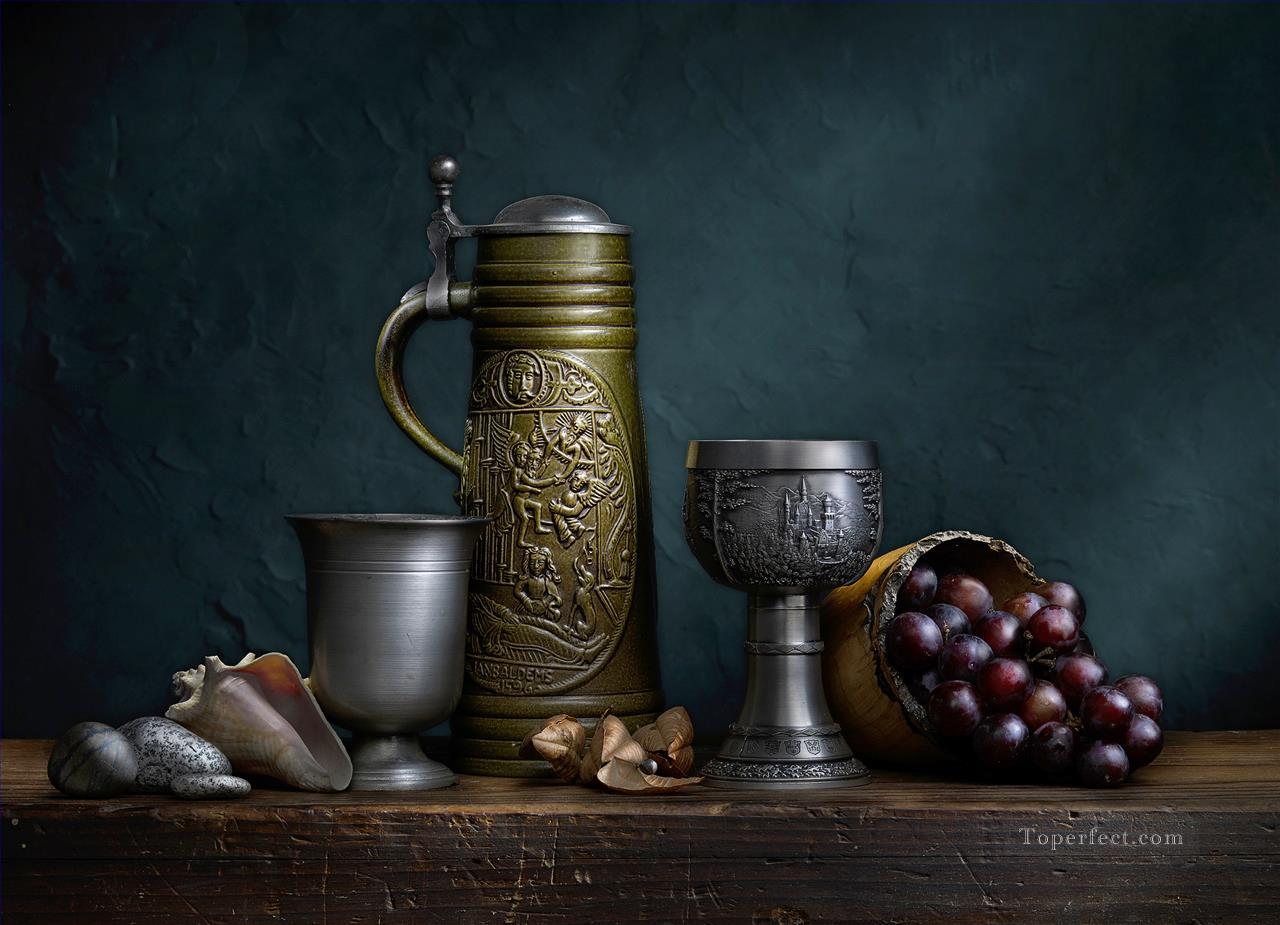 still life with green stein Oil Paintings